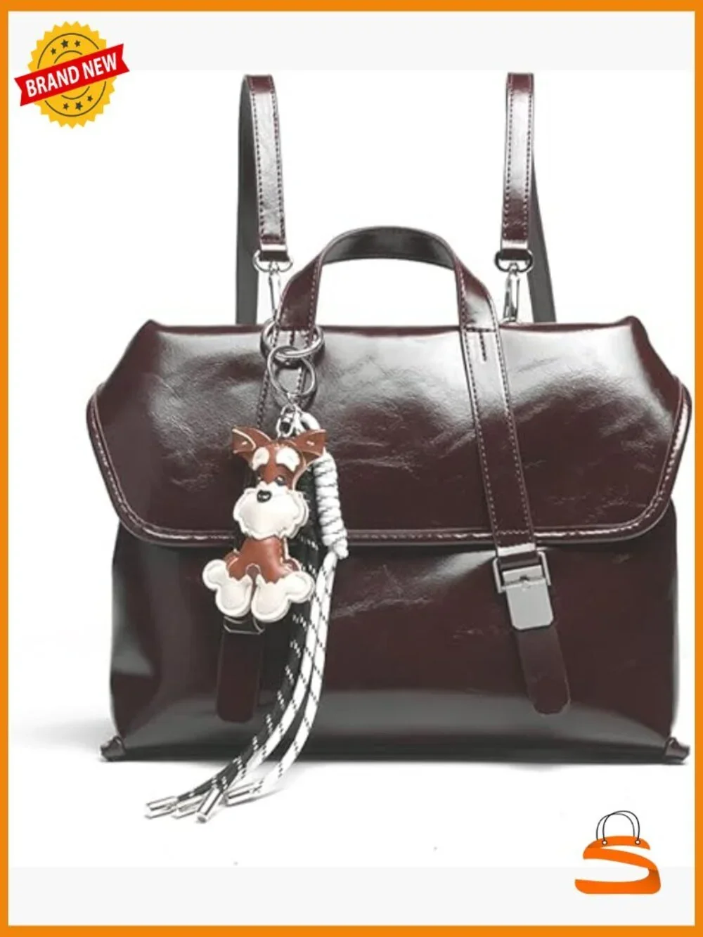 Vintage PU Leather Convertible Backpack Purse Large Travel Satchel